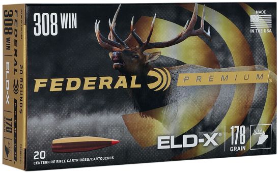 Picture of Federal P308eldx1 Premium Eld-X 308 Win 178 Gr Extremely Low Drag Expanding 20 Per Box/ 10 Case 