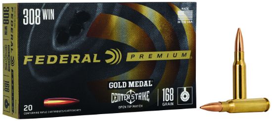 Picture of Federal Gm308otm1 Premium Gold Medal 308 Win 168 Gr Open Tip Match 20 Per Box/ 10 Case 