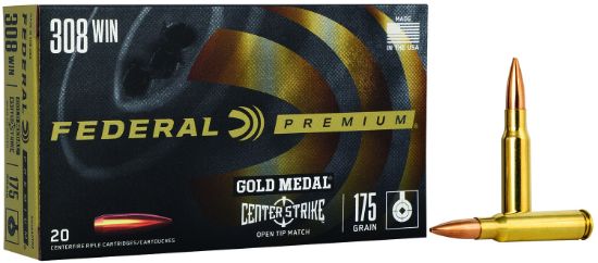 Picture of Federal Gm308otm2 Premium Gold Medal 308 Win 175 Gr Open Tip Match 20 Per Box/ 10 Case 