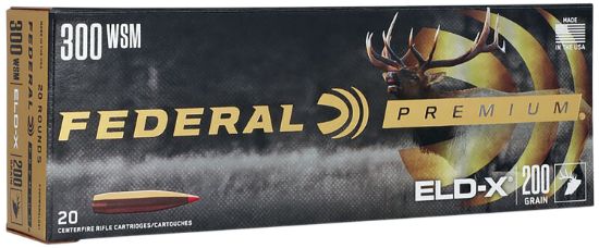 Picture of Federal P300wsmeldx1 Premium Eld-X 300 Wsm 200 Gr Hornady Eld X 20 Per Box/ 10 Case 