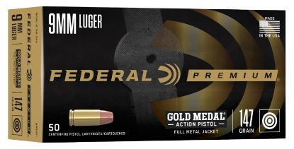 Picture of Federal Gm9ap1 Gold Medal Premium 9Mm Luger 147 Gr Full Metal Jacket 50 Per Box/ 10 Case 