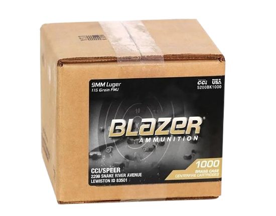 Picture of Cci 5200Bk1000 Blazer Brass Handgun 9Mm Luger 115 Gr Full Metal Jacket 1000 Per Box/ 1 Case 