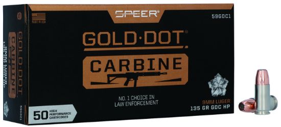 Picture of Speer 59Gdc1 Gold Dot 9Mm Luger 135 Gr Hollow Point 50 Per Box/ 20 Case 