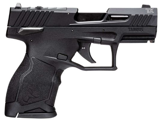 Picture of Taurus 1Tx2213110 Tx22c Compact 22 Lr 10+1 3.60" Matte Black Steel Barrel, Black Hard Coat Anodized Serrated Aluminum Slide, Black Polymer Frame W/Picatinny Rail Black Polymer Grips 