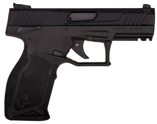 Picture of Taurus 1Tx2223110 Tx22c Compact 22 Lr 10+1 3.60" Matte Black Steel Barrel, Black Hard Coat Anodized Serrated Aluminum Slide, Black Polymer Frame W/Picatinny Rail Black Polymer Grips 