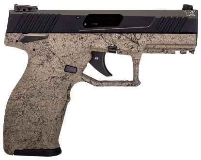 Picture of Taurus 1Tx22141sp310 Tx22 Full Size 22 Lr 10+1 4" Black Steel Threaded Barrel, Black Hard Coat Anodized Serrated Slide, Flat Dark Earth Polymer Frame W/Picatinny Rail 