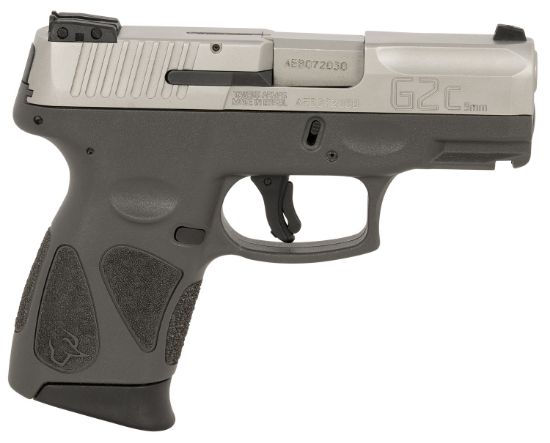 Picture of Taurus 1G2c93912g G2c Compact Frame 9Mm Luger 12+1 3.26" Matte Stainless Steel Barrel, Matte Serrated Stainless Steel Slide, Gray Polymer Frame W/Picatinny Rail & Polymer Grip, Right Hand 