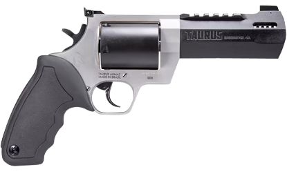 Picture of Taurus 2500055Rh Raging Hunter Large Frame 500 S&W Mag 5Rd 5.12" Matte Black Ported/Target Crown Barrel, Matte Black Oxide Cylinder, Matte Stainless Stainless Steel Frame, Black Rubber Grip 