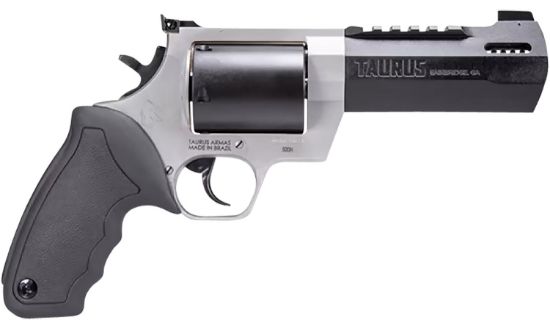 Picture of Taurus 2500055Rh Raging Hunter Large Frame 500 S&W Mag 5Rd 5.12" Matte Black Ported/Target Crown Barrel, Matte Black Oxide Cylinder, Matte Stainless Stainless Steel Frame, Black Rubber Grip 