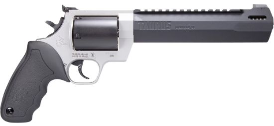 Picture of Taurus 2500085Rh Raging Hunter Large Frame 500 S&W Mag 5Rd 8.38" Matte Black Ported/Target Crown Barrel, Matte Black Oxide Cylinder, Matte Stainless Steel Frame, Black Rubber Grip 