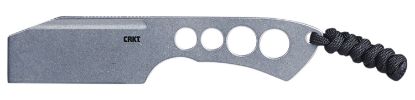 Picture of Crkt 2130 Razel Chisel 2" Fixed Plain Stonewashed 8Cr13mov Ss Blade/Silver Skeletonized Stainless Steel Handle Includes Cord Fob/Sheath 