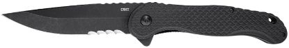 Picture of Crkt 2267 Taco 4.22" Folding Part Serrated Black Stonewashed 4116 Ss Blade/Black Textured Grn Handle Includes Pocket Clip 