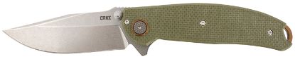 Picture of Crkt 2471 Butte 3.36" Folding Plain Stonewashed D2 Steel Blade/Od Green G10 Handle Includes Pocket Clip 