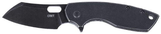 Picture of Crkt 5315Ks Pilar Large 2.67" Folding Plain Black Stonewashed 8Cr13mov Ss Blade/Black Stainless Steel Handle Includes Pocket Clip 