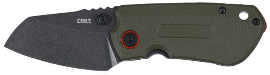 Picture of Crkt 6277 Overland Compact 2.24" Folding Plain Stonewashed D2 Steel Blade, Green W/Orange Accents G10/Ss Handle, Includes Pocket Clip 