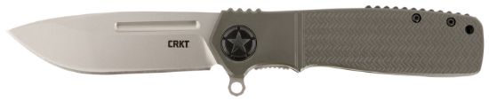 Picture of Crkt K252gxp Homefront 3.56" Folding Modified Drop Point Plain Bead Blasted 12C27 Sandvik Blade/Od Green Aluminum Handle Includes Pocket Clip 