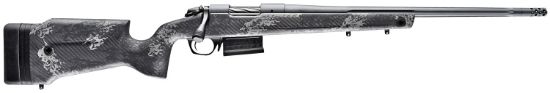 Picture of Bergara Rifles B14s752 B-14 Crest 6.5 Creedmoor 3+1 20" Fluted/Threaded, Sniper Gray Cerakote Barrel/Rec, Monte Carlo Carbon Fiber Stock With Black & Gray Splatter, Omni Muzzle Brake 