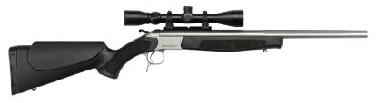 Picture of Cva Cr4821ssc Scout Takedown Compact 350 Legend 1Rd 20" Threaded/Fluted, Matte Stainless Barrel/Rec, Black Synthetic Furniture, Includes 3-9X40mm Scope 