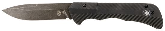 Picture of Templar Knife Aaabk321 Auto Assist 3.50" Folding Tanto Part Serrated Black Oxide Stonewashed Powder Coated D2 Steel Blade/4.25" Aged Aluminum Handle 