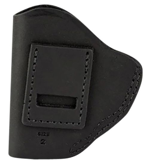 Picture of Uncle Mikes-Leather(1791) Umiwb2mbla Inside The Waistband Iwb Size 02 Matte Black Leather Belt Clip Fits Small Frame Revolver Right Hand 