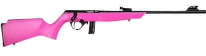 Picture of Rossi Rb22 Compact 22 Lr 10+1, 16" Matte Black Button Rifled Free Floating Steel Barrel, Matte Black Stainless Steel Receiver, Pink Monte Carlo Stock, Right Hand 