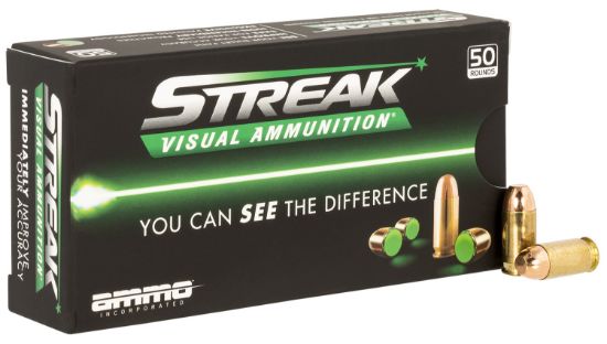 Picture of Ammo Inc 380100Tmcstrkgrn50 Streak Visual (Green) 380Acp 100Gr Total Metal Case 50 Per Box/20 Case 