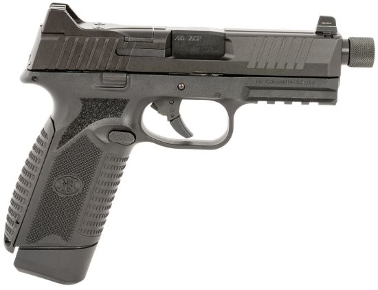 Picture of Fn 66101383 545 Tactical 45 Acp 15+1/18+1 4.71" Black Target Crown/Threaded Steel Barrel, Black Pvd Optic Cut/Serrated Steel Slide & Polymer Frame W/Picatinny Rail, Ambidextrous 