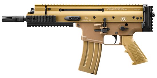 Picture of Fn 38101245 Scar 15P 5.56X45mm 10+1 7.50" Black Anodized Chrome Lined Steel Barrel, Flat Dark Earth Anodized Aluminum Picatinny Rail Receiver, Fde Polymer Grip, Ambidextrous 