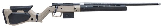 Picture of Howa Hhera308cftan M1500 Hera 308 Win 5+1 24" Carbon Fiber Threaded Barrel, Black Rec, Tan & Black Hera H7 Chassis Stock 