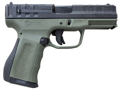 Picture of Citadel Citcp9odg Centurion Cp9 Compact Frame 9Mm Luger 14+1, 4" Black Steel Barrel, Optic Ready/Serrated Steel Slide, Od Green Polymer Frame & Grip 