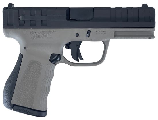 Picture of Citadel Citcp9gry Centurion Cp9 Compact Frame 9Mm Luger 14+1, 4" Black Steel Barrel, Optic Ready/Serrated Steel Slide, Gray Polymer Frame & Grip 