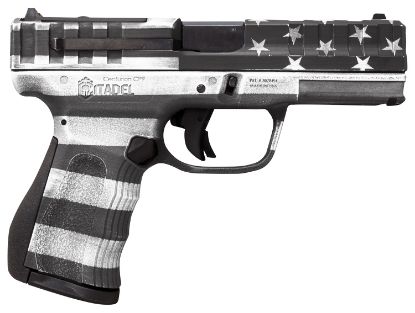 Picture of Citadel Citcp9usgcan Centurion 9Mm Luger 14+1, 4" Black Steel Barrel, American Flag Gray Cerakote Optic Ready/Serrated Slide, Polymer Frame & Grip, Features Matching Ammo Can 