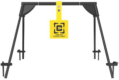 Picture of Caldwell 1187590 Swinging Rifle Black/Yellow Ar500 Steel Hanging Standing Includes Ground Stakes 