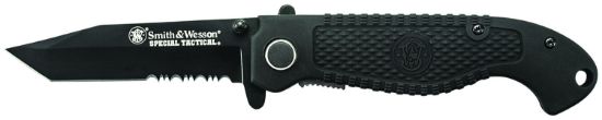 Picture of Smith & Wesson Knives Cktacbscp Special Tactical 3.50" Folding Part Serrated Stainless Steel Blade 4.60" Black 