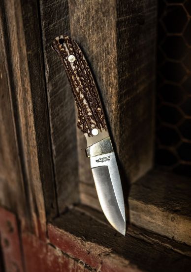 Picture of Uncle Henry Old 1100089 Next Gen Staglon Ph2n Pro Hunter 2.80" Fixed Drop Point Stainless Steel Blade 3.95" Staglon Handle Includes Sharpening Stone/Sheath 