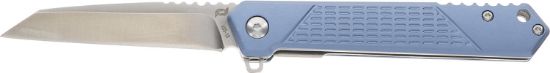 Picture of Schrade 1159320 Inert Edc 3.25" Folding Wharncliffe Part Serrated Satin Aus-10A Ss Blade, 4.25" Blue Aluminum Handle 