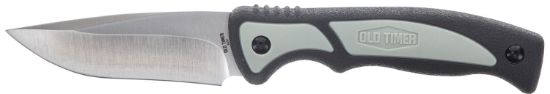 Picture of Old Timer 1137135 Trail Boss 3.70" Fixed Drop Point Plain Stainless Steel Blade 5.25" Tpe Handle Includes Sheath 