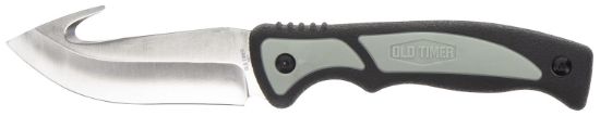 Picture of Old Timer 1137138 Trail Boss 3.70" Fixed Gut Hook Plain Stainless Steel Blade, Tpe Handle Includes Sheath 