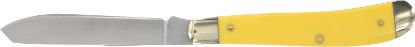 Picture of Old Timer 1180011 Gunstock Trapper 3" Plain Stainless Steel Blade Yellow 