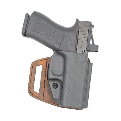 Picture of Versacarry Vsl211g19 V-Slide Owb Brown Leather/Polymer Belt Slide Fits Glock 19 Right Hand 