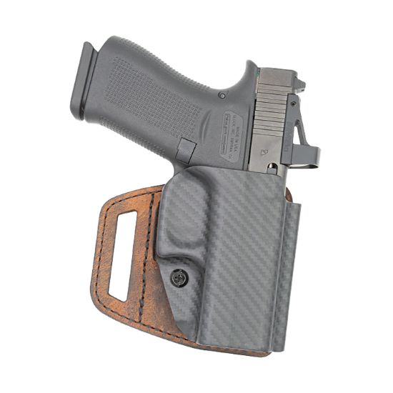 Picture of Versacarry Vsl211shd V-Slide Owb Brown Leather/Polymer Belt Slide Fits M&P Shield Right Hand 