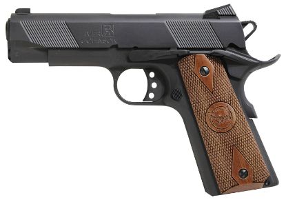 Picture of Iver Johnson Arms Hawk9 Hawk 9 9Mm Luger 9+1 4.25" Black Steel Barrel, Matte Blued Serrated Steel Slide & Frame W/Beavertail, Double Diamond Checkered Walnut Grip 