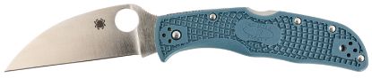 Picture of Spyderco C243fpwk390 Endela Lightweight 3.42" Folding Wharncliffe Plain Stonewashed K390 Steel Blade/ Blue Textured W/Silver Liner & Accents Frn Handle 