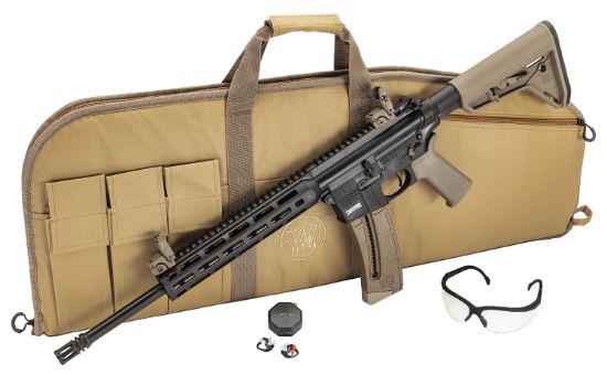 Picture of Smith & Wesson 13729 M&P15-22 Sport Moe Sl Bundle 22 Lr 25+1 16.50", Black Rec, Flat Dark Earth Magpul Sl Stock/Moe Grip, M&P Slim M-Lok Handguard, Includes Case, Walker's Glasses, Surefire Ear Plugs 