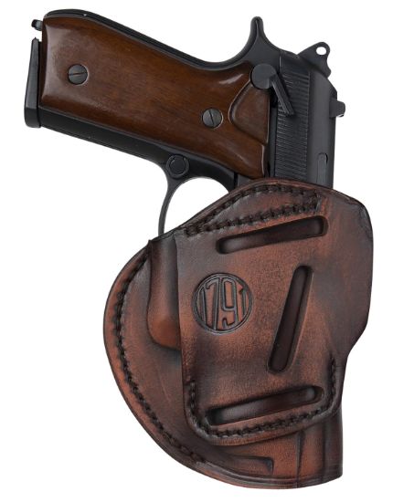 Picture of 1791 Gunleather 3Wh6vtga 3-Way Iwb/Owb Size 06 Vintage Leather Belt Loop Fits Beretta 92 Fits Walther Ppq Fits Sig P320 Ambidextrous Hand 