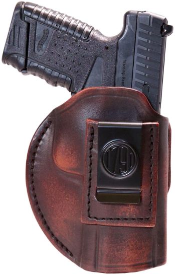 Picture of 1791 Gunleather 4Wh6vtgr 4-Way Iwb/Owb Size 06 Black Leather Belt Clip Compatible W/Glock 21/Walther Pdp Ambidextrous 