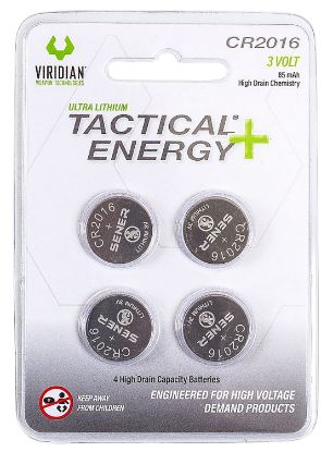 Picture of Viridian 3500013 Cr2016 Lithium Battery Tactical Energy Silver 3.0 Volts 85 Mah (4) Single Pack 