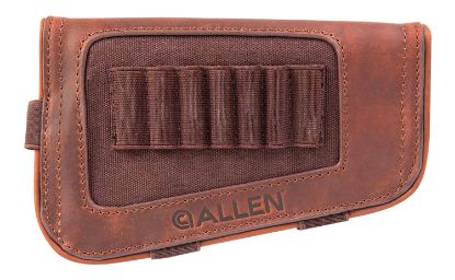 Picture of Allen 8517 New Castle Buttstock Cartridge Carrier Brown Leather 7Rd Capacity Rifle Buttstock Mount 