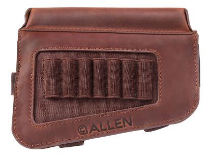 Picture of Allen 8519 Westcliff Buttstock Cartridge Carrier 7Rd Capacity Leather Rifle Buttstock Mount Features Raised Cheek Piece 