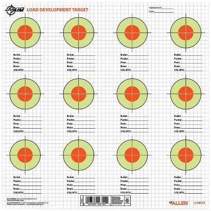 Picture of Ez-Aim 15616 Load Development Hanging Paper 13.5 X 13.5 Fluorescent Green & Orange/White 25 Pack 